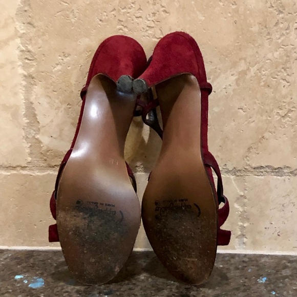Vintage Pappagallo Maroon Strappy Heel - Picture 4 of 6